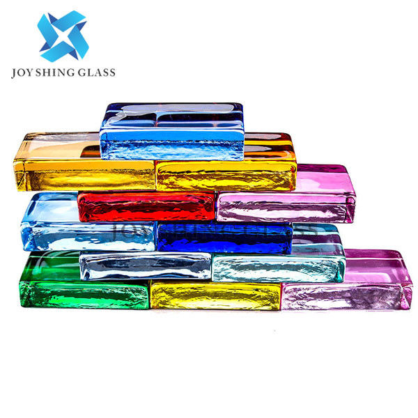 Le mur de briques en verre coloré adapté aux besoins du client classent la forme de modèle de couleur