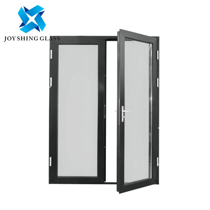 Porte de verre en aluminium à vitrage unique avec treillis en acier inoxydable Porte en verre en aluminium