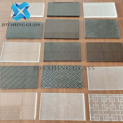 Acide gravé à l'eau-forte feuilleté le verre 6.38mm à 100mm Grey Laminated Glass
