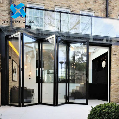 Portes en aluminium bi-pliable à rupture thermique balcon porte en verre insonorisée